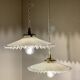 Pair of serrated opaline pendants