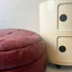 For round leather patchwork Dlg de sede, design 1970.