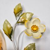 Pair of metal flower sconces, Italy, 1980s