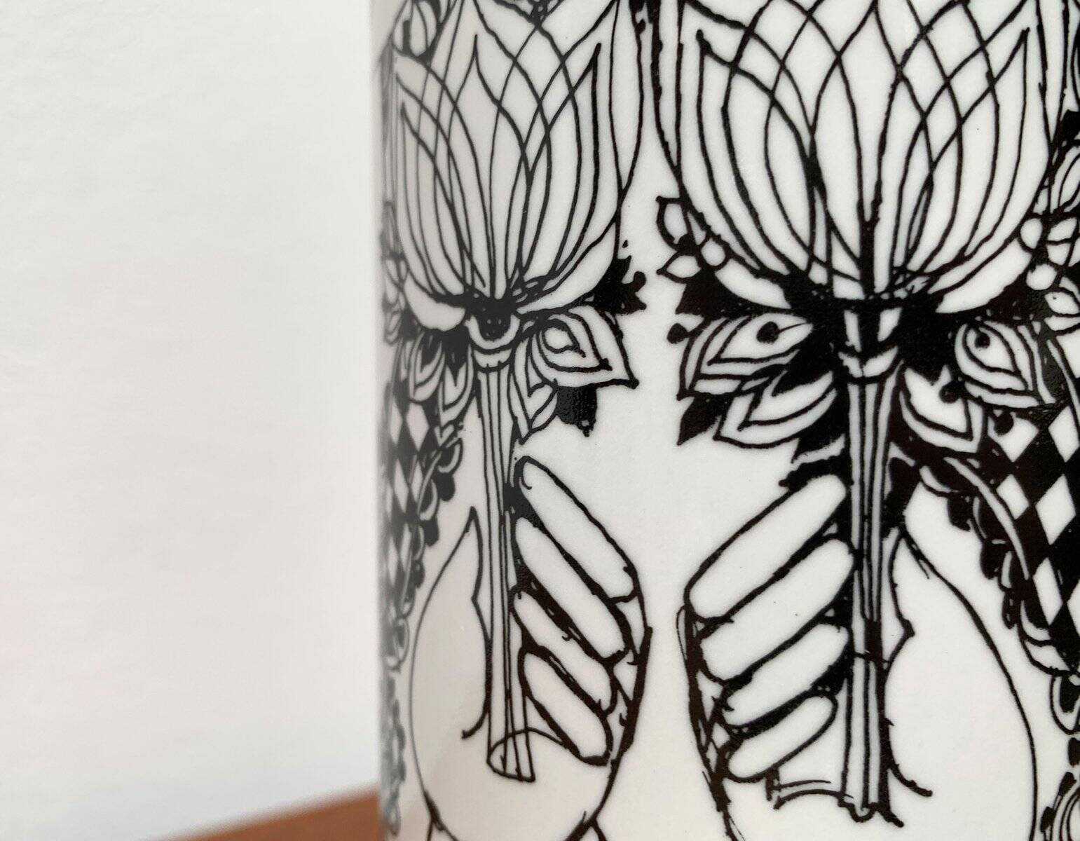 Large Flora German Vase from the Mid-Century by Bjørn Wiinblad for Rosenthal, 1960s