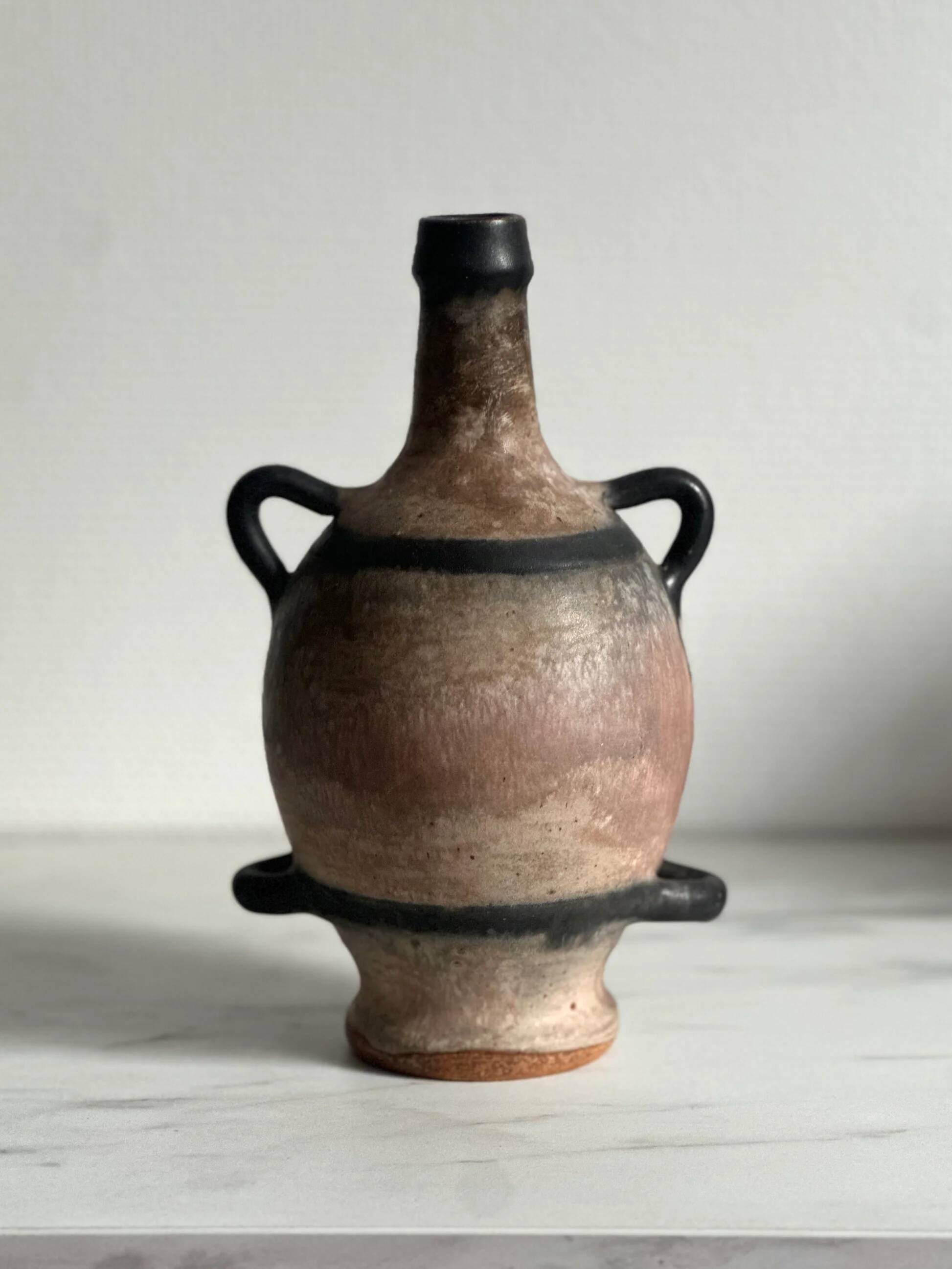 Amphora vase with four handles — Willy Biron, Bouffioulx, Belgium, circa 1960