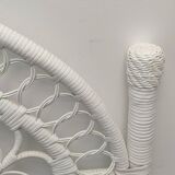 Headboard 2 places rattan peacock