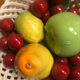 Large decorative porcelain fruit basket