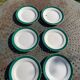 6 dessert plates in white earthenware and green edging Digoin Sarreguemines vintage