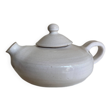 Théière en terre vernissée de potier, années 1970