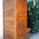 Old file cabinet, oak and brass, early 20th century