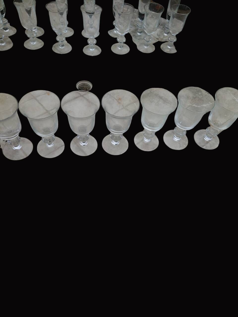 Set of 40 La Rochère Amitier crystal glasses from the 19th century + 8 replacements