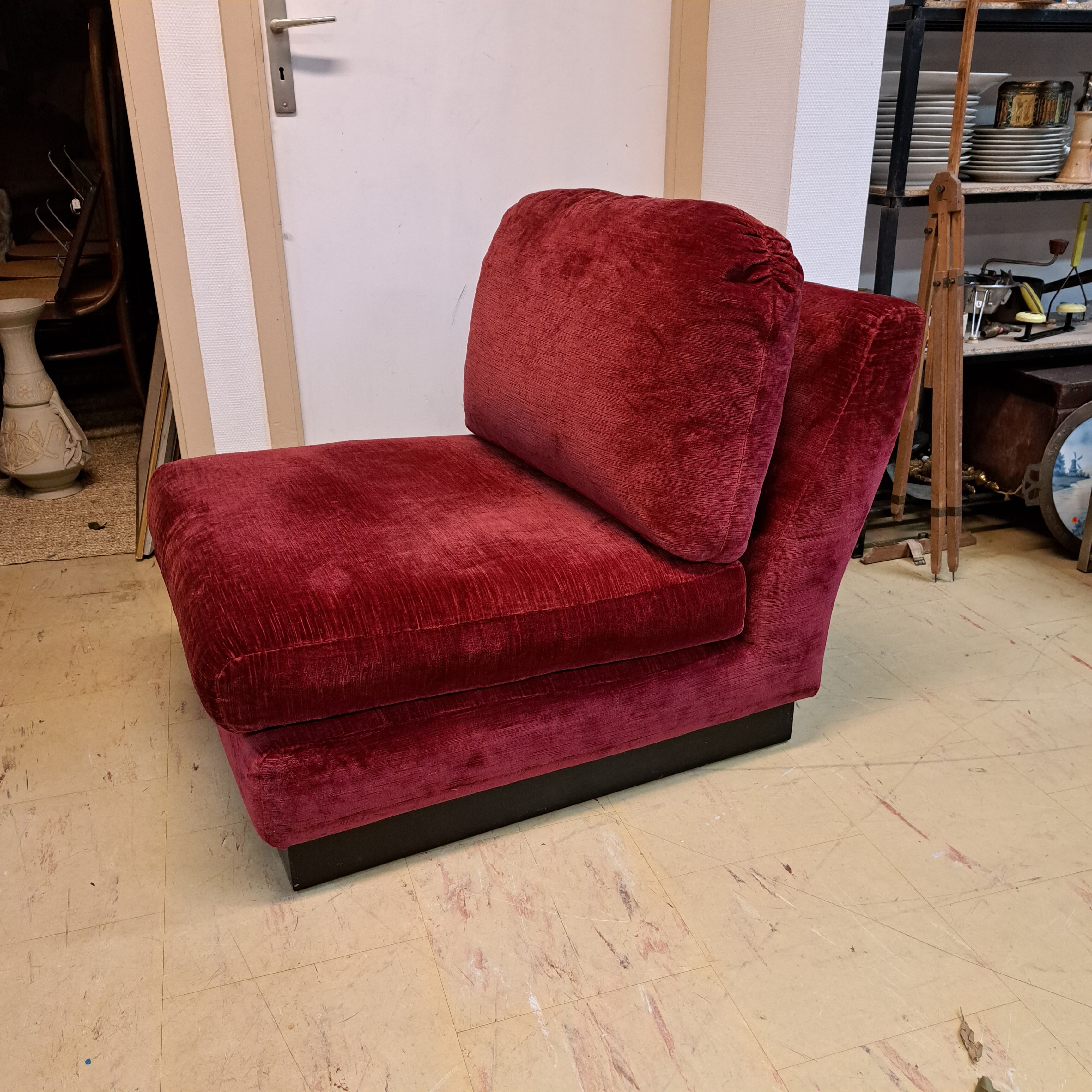 Vintage armchairs and pouf
