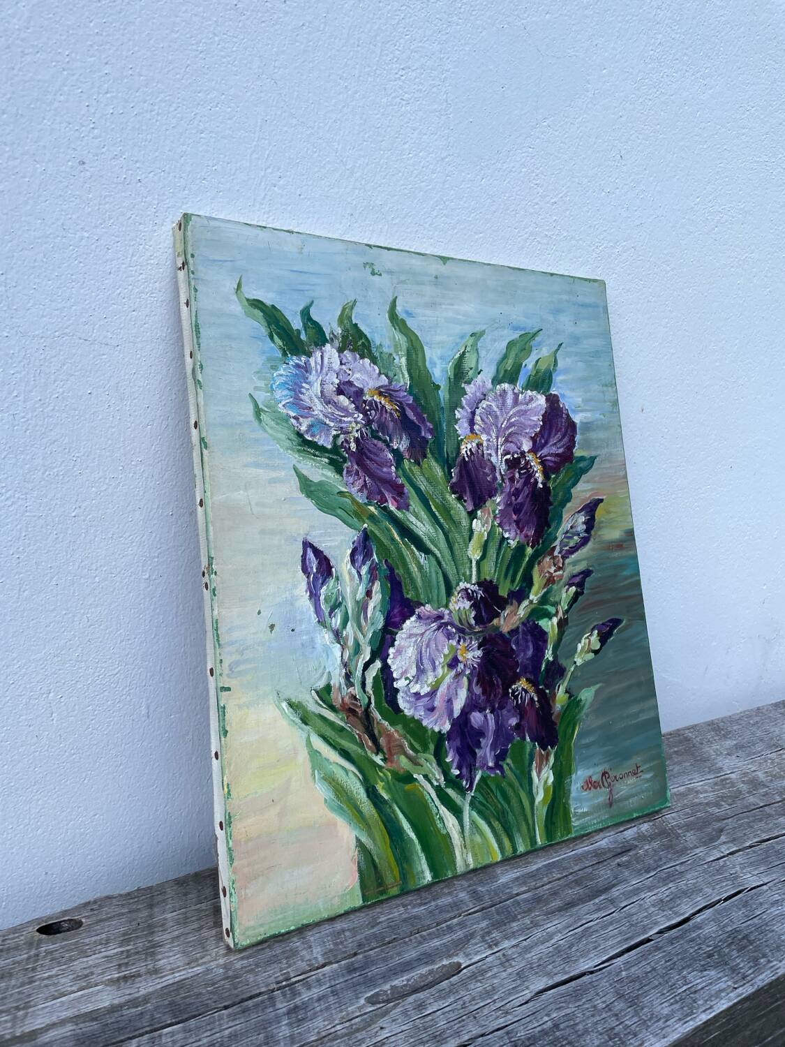 Bouquet of flowers old painting
