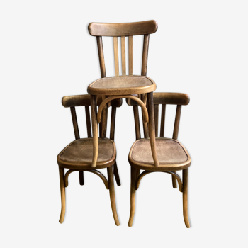 3 chairs bistro Fishel early 20th.
