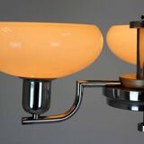 Lustre Art Déco Bauhaus chromé de Napako, ancienne Tchécoslovaquie, 1940