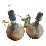 2 small old bedside lamps from Saint Jean du Desert or Berty, unsigned