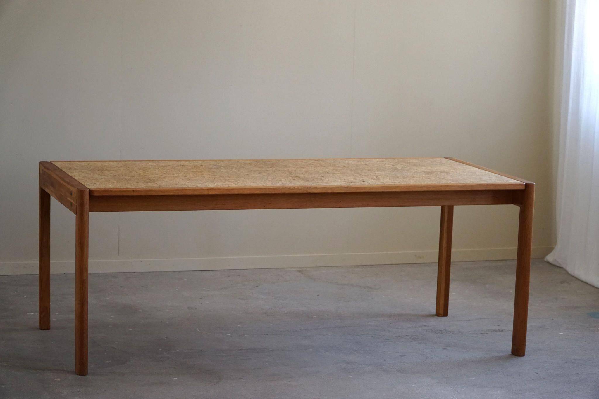 Jørgen Bækmark, Dining table in Oak & Cork, Danish Mid Century Modern, 1960s