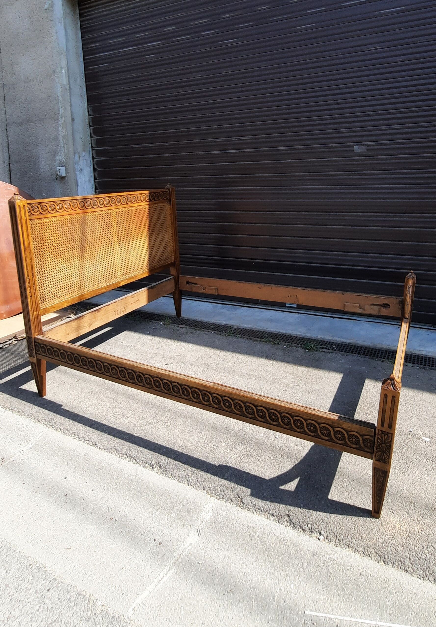 Louis XVI style cane bed
