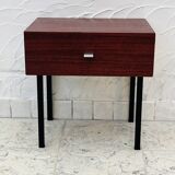 Vintage bedside table wood and metal from the 70s
