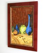 Painting, still life painting with vases, 70s