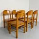 Set of 6 solid pine chairs, Scandinavian design, Reiner Daumiller