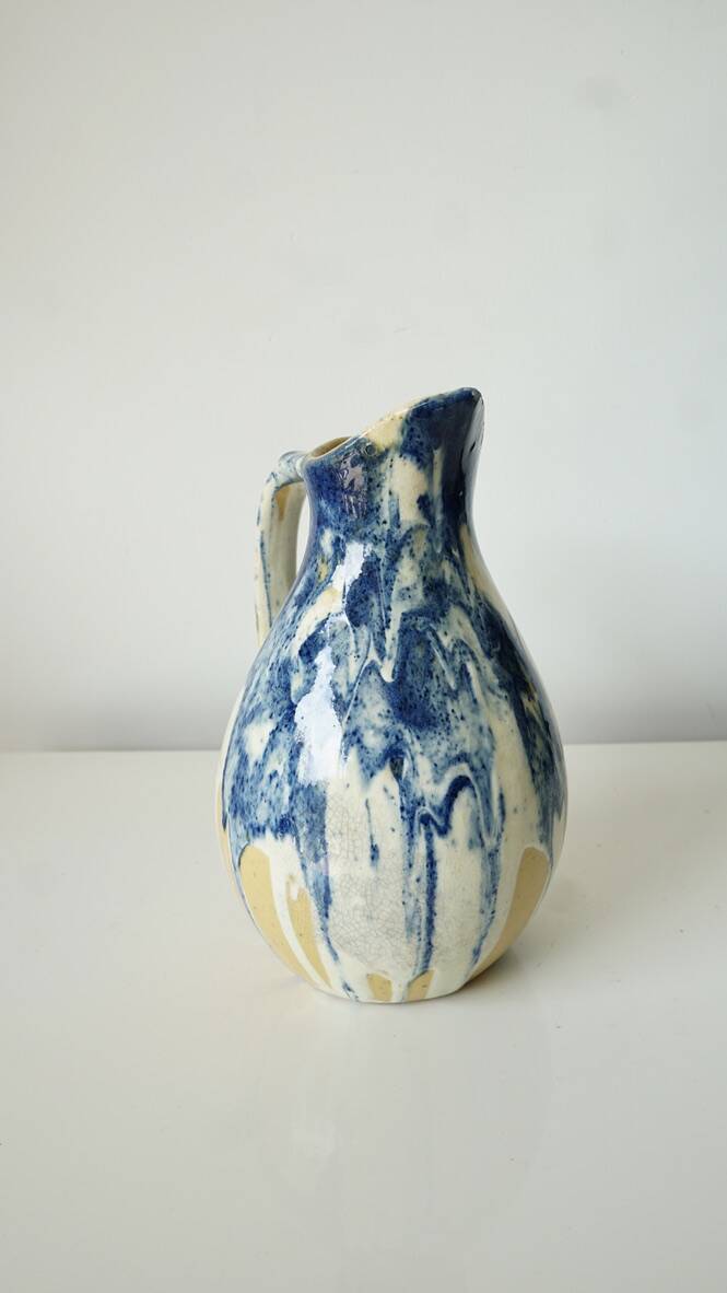 Pitcher, carafe in glazed ceramic