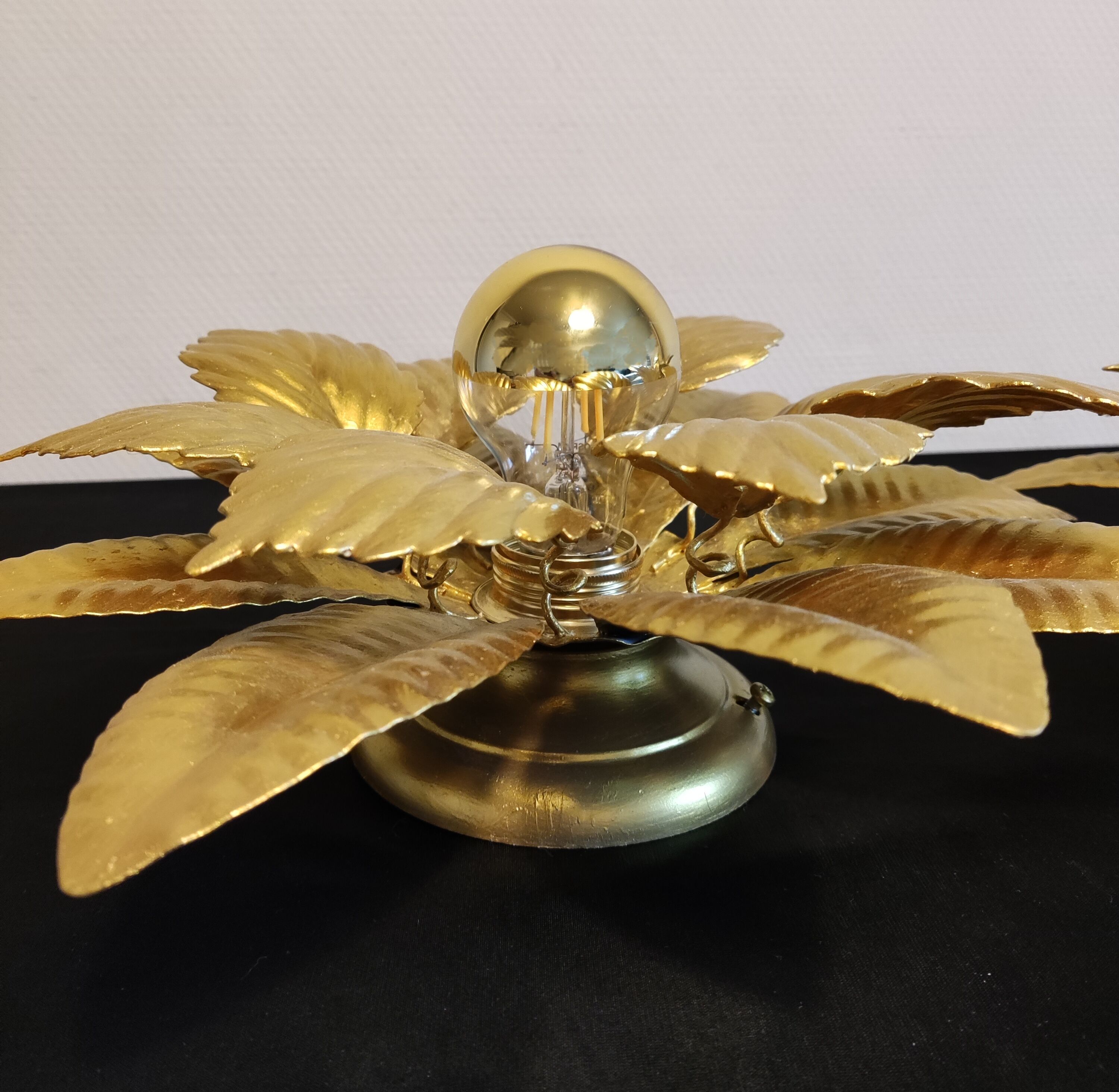 Wall lamps gilded metal sheets