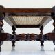 Antique Belle Epoque Oak Wood and Cane Footstool/ Occasional Table, late 19th-C