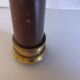 Magazine holder or vintage wood & brass bottles