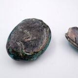 Set of decorative turquoise ceramics "Fond d'Atelier" - N.Lebrun - Belgium 1970s