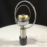 Vintage Table Lamp • Rings • Steel/Wood • Space Age • 1970