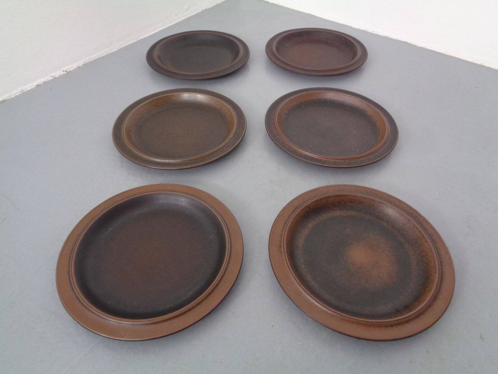 Large Russian Plates by Ulla Procope for Arabia, Set of 6, Finland, 1960s, Set of 6