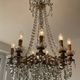 Grand chandelier in Louis XV style with crystal pendants.