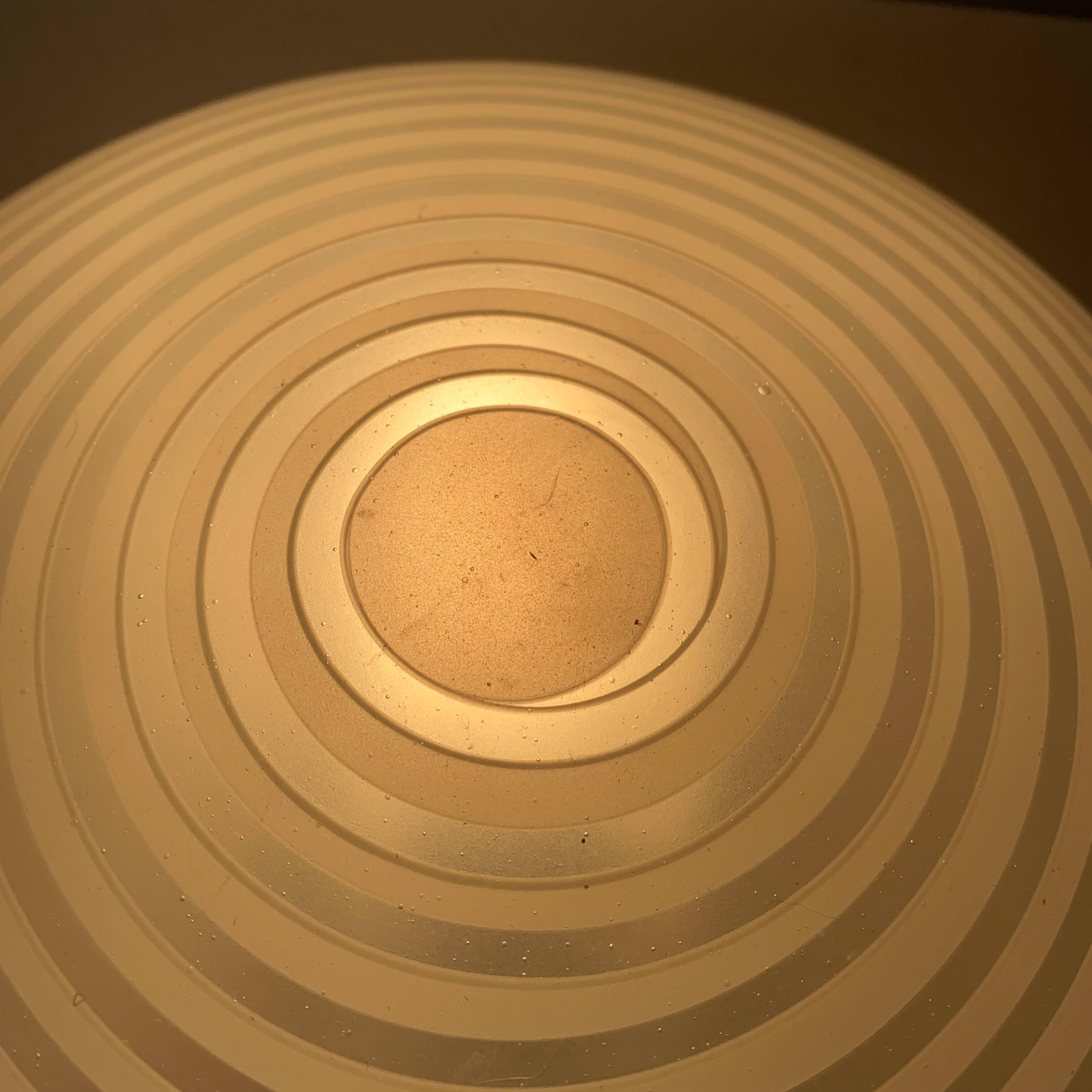 Round curved spiral ceiling light space age