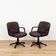 Brown swivel armchair pair by Palladium - made in Italy 1970