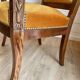 2 vintage style Directoire or Empire armchairs / cabriolets – orange velvet