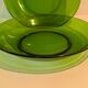 Set of 2 vintage green glass plates with dark rim – 1960s/70s