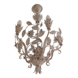 Wrought iron chandelier - Floral decor - Italy - 1950