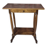 Table d'appoint en chêne ancien avec tiroir, vers 1900