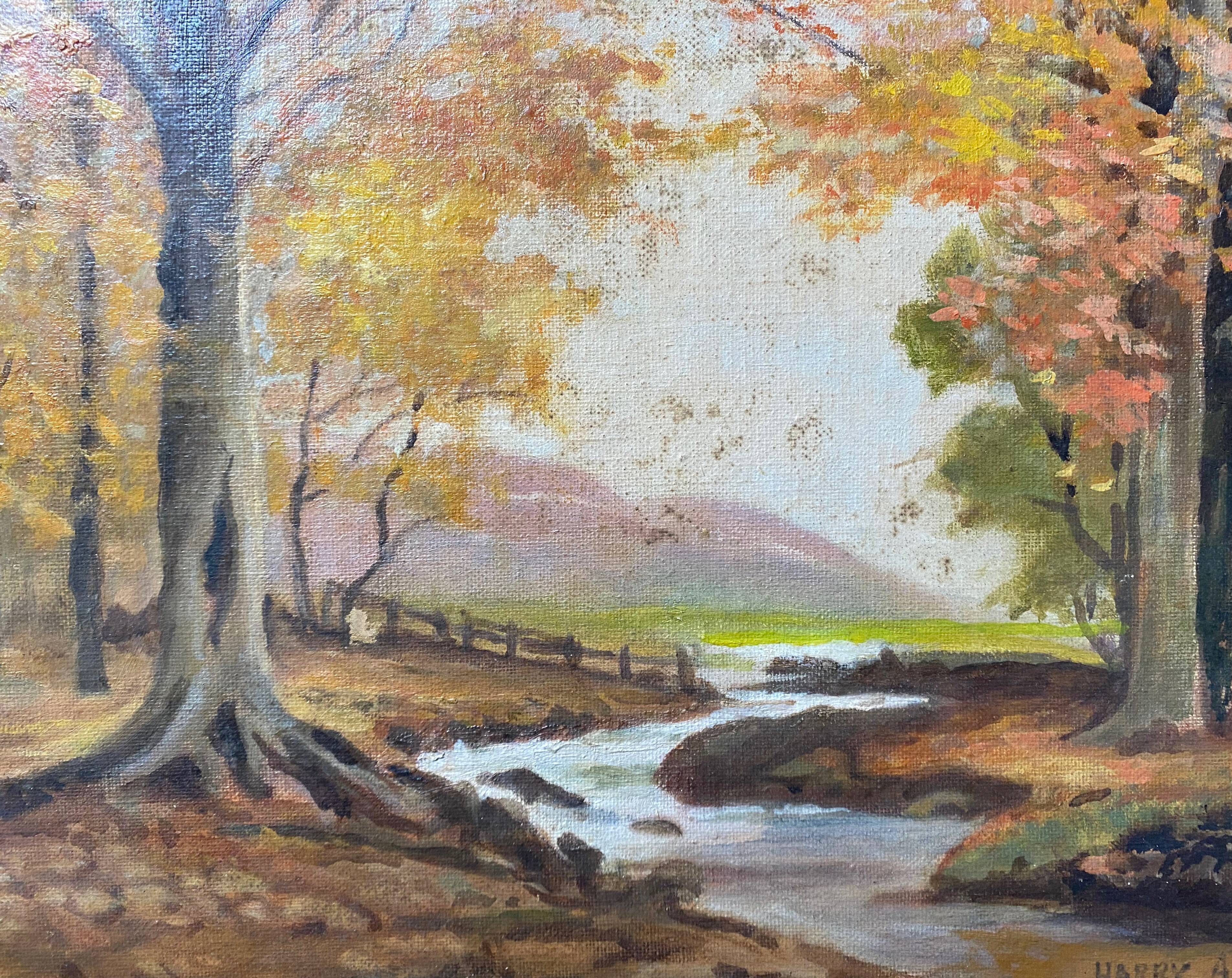 Painting HST/P circa 1950 "Autumn Landscape" by Harry Archer (Washington)