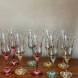 Colorful champagne flutes
