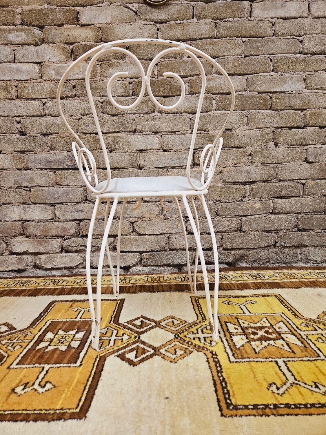 Garden armchair or terrace wrought iron white Montmartre style 60 year