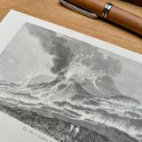 Printed in 1868, Hekla volcano, Iceland.