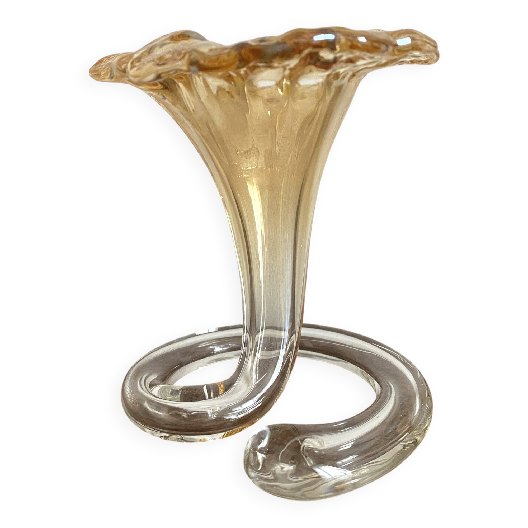 Murano blown glass trumpet vase, 1960s-70s