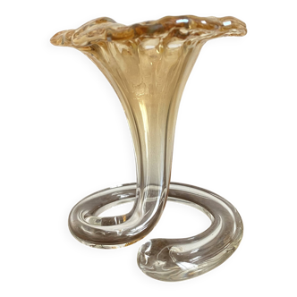 Vase trompette en verre soufflé de Murano , années 60-70