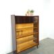 Donker vintage fineer design vitrinekast Jirak, boekenkast