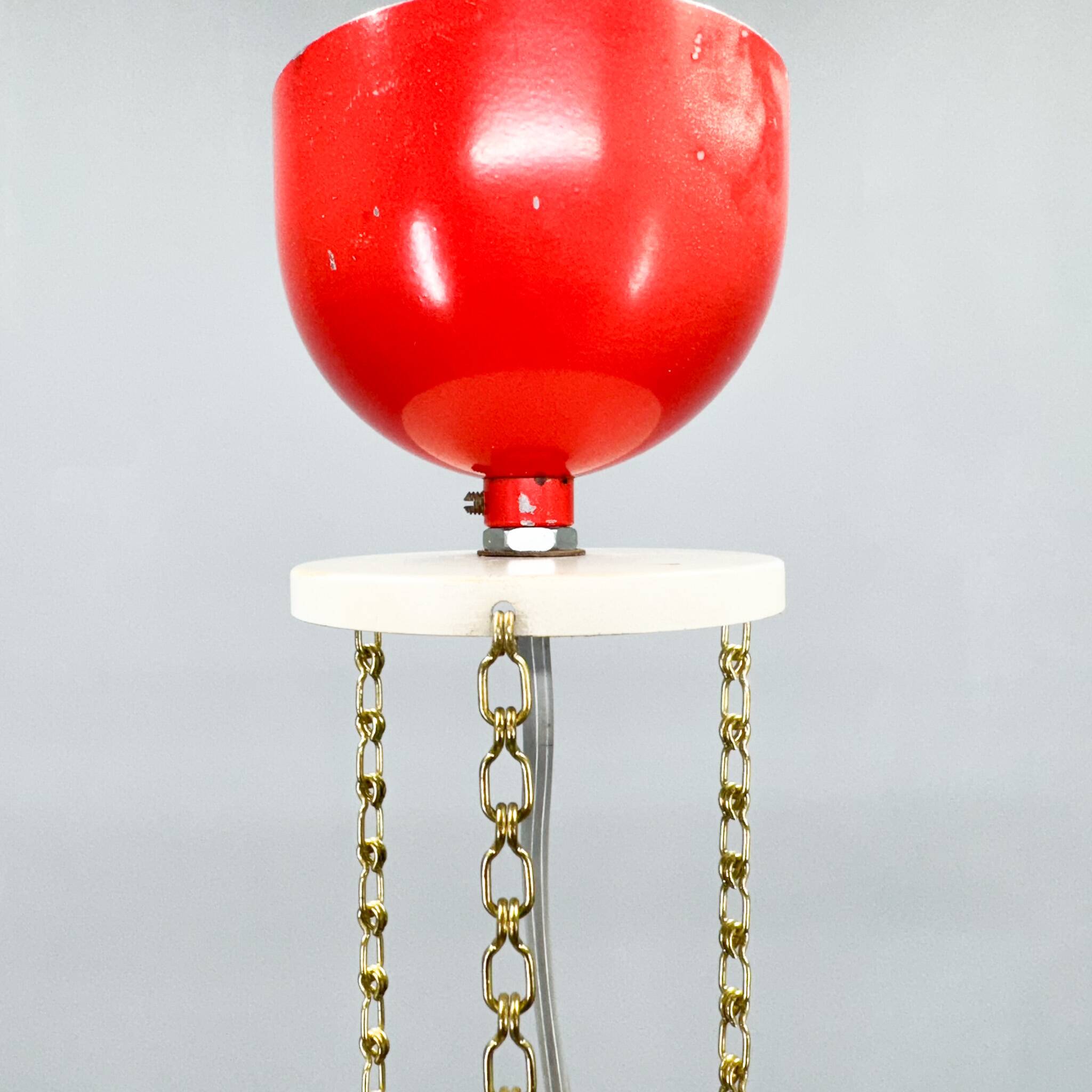 1960's Glass & Metal Pendant, Czechoslovakia