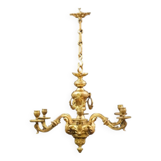 Louis XVI bronze gilt chandelier.