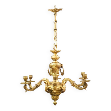 Louis XVI bronze gilt chandelier.