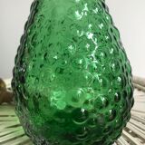Italian carafe in green empoli glass with bubble pattern