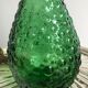 Carafe italienne en verre empoli verte au motif de bulles