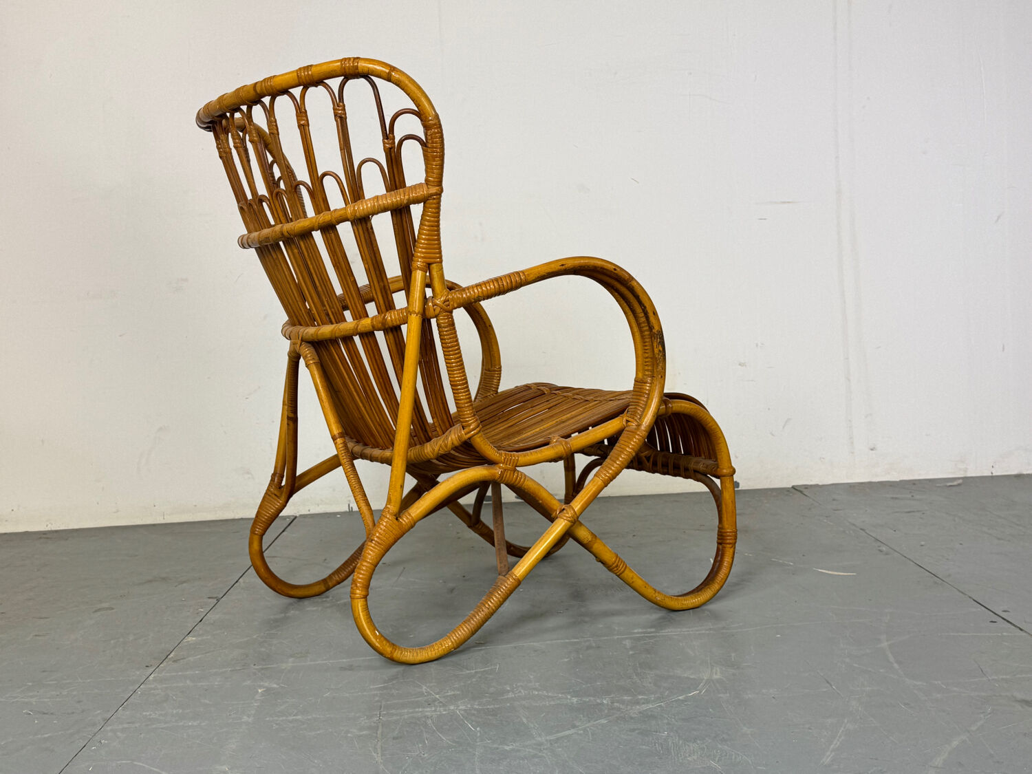Vintage Rattan and Bamboo Easy Chair from Rohé, 1950s