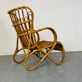 Vintage Rattan and Bamboo Easy Chair from Rohé, 1950s