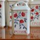 Lot of 6 porcelain spice jar